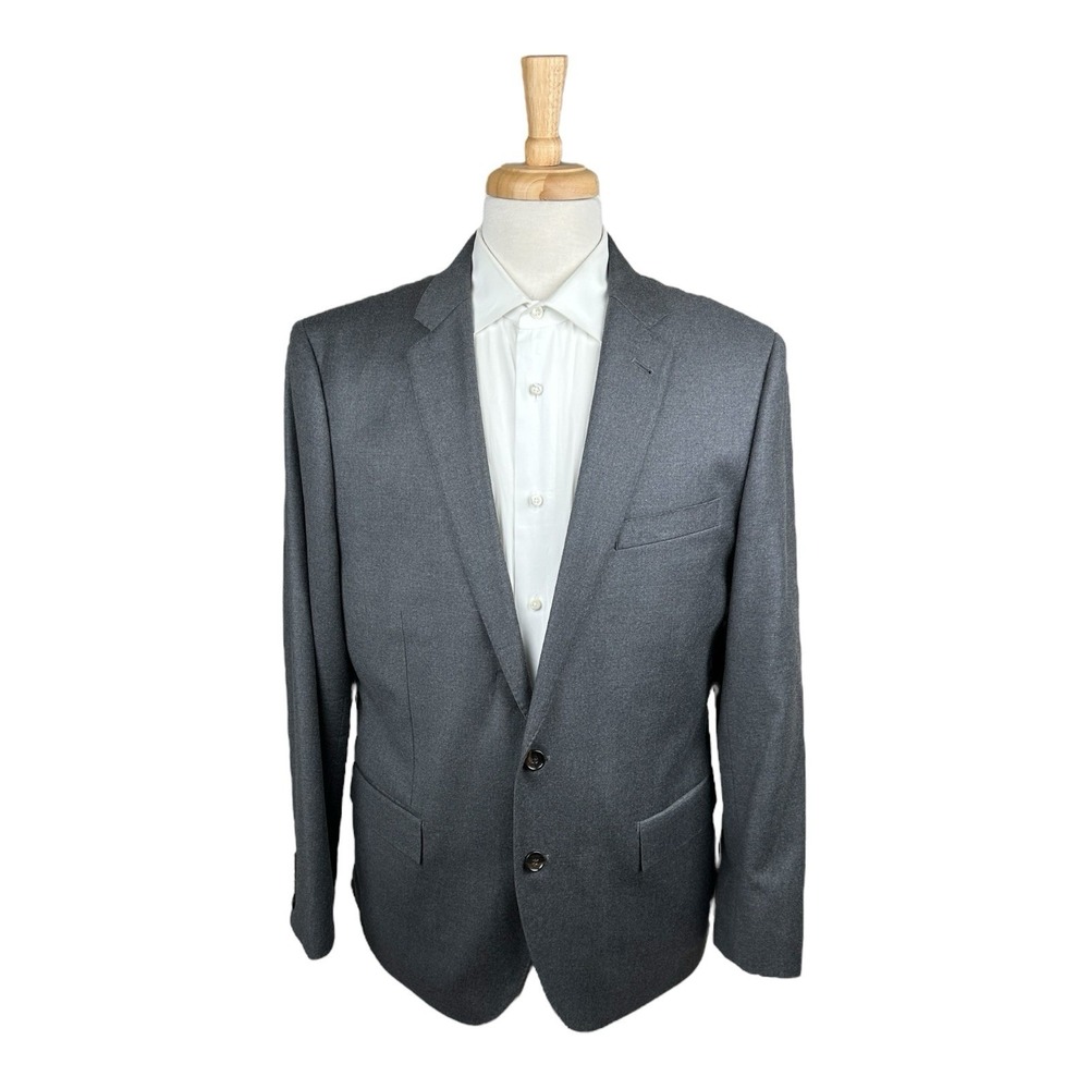 J.Crew Ludlow Current Gray Flannel Loro Piana 130s Wool Sportcoat‎ Size 44R